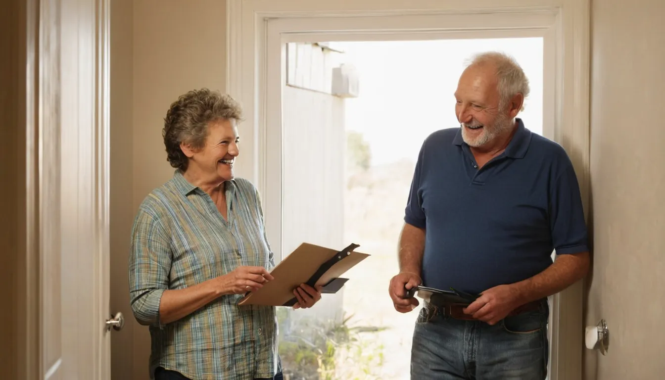 A homeowner and a provider reviewing a bathroom plan in the Manassas area